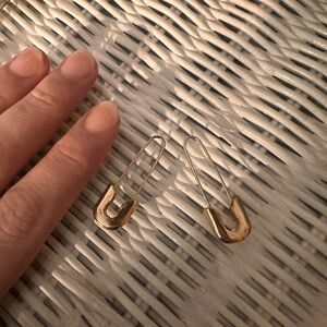 Gold paper clip style ear rings